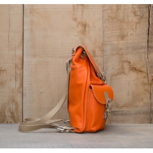 SAC A DOS CUIR ORANGE | Font-Romeu 